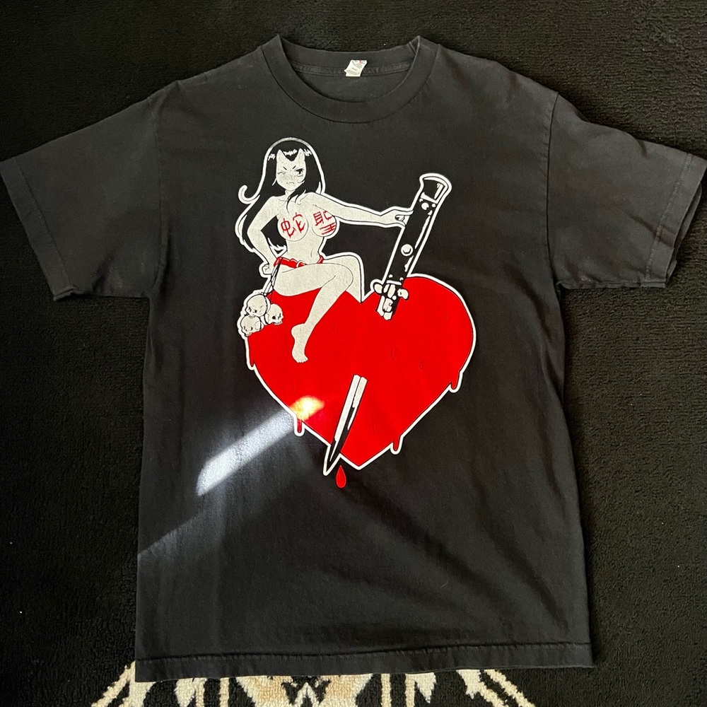 Corpsetits Design on Black T-shirt Size Medium